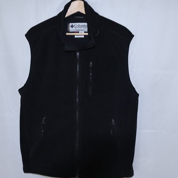 Colombia Black Vest Size Large Men's Three Front Pockets Zip Front - Picture 5 of 16